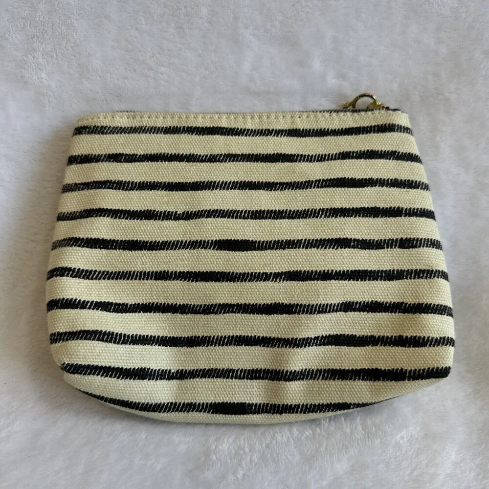 SOPHIA JOY Makeup Cosmetic Zipper Bag Stripes Travel Purse Organizer‎